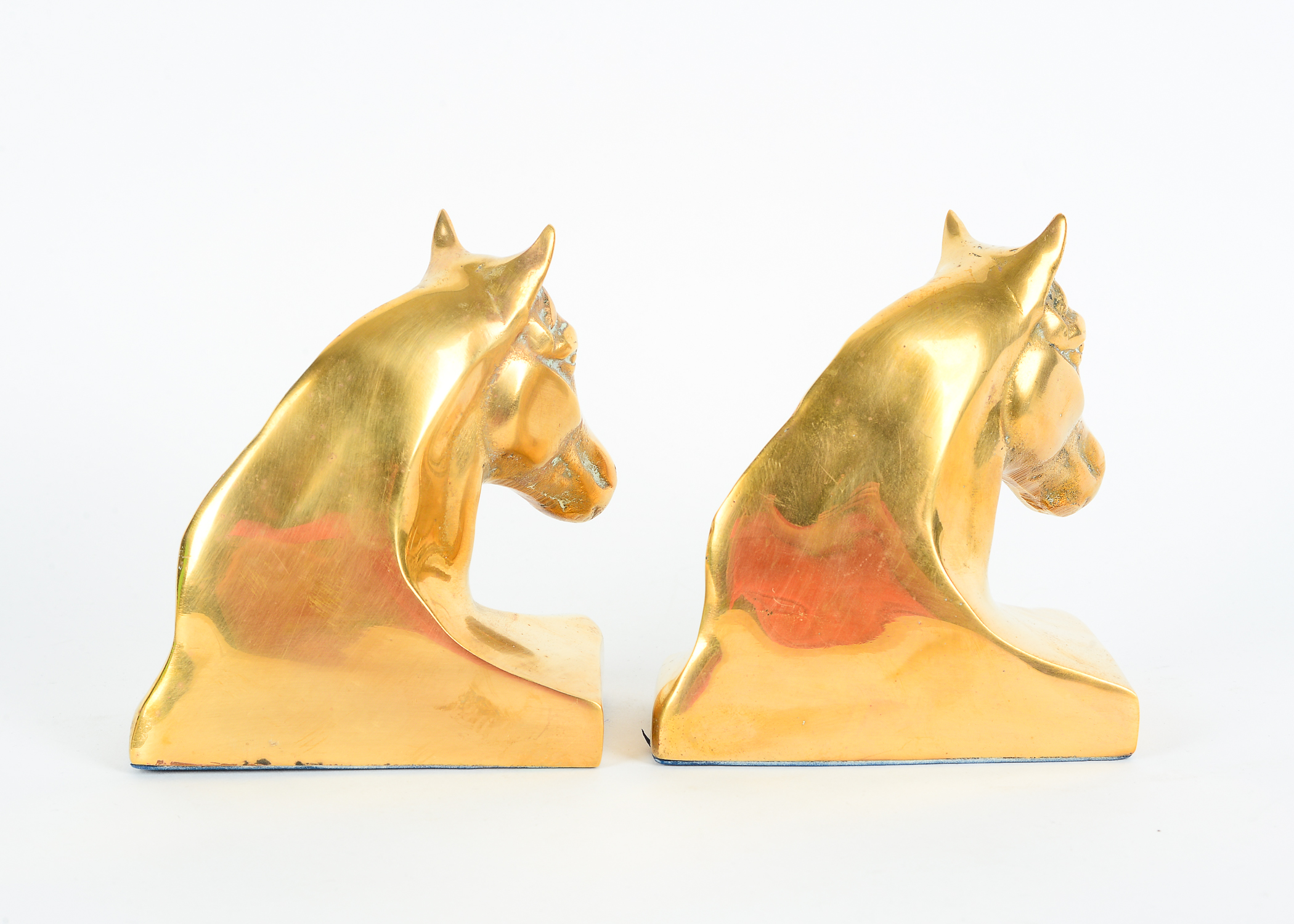 Brass Finished Horse Bookends
