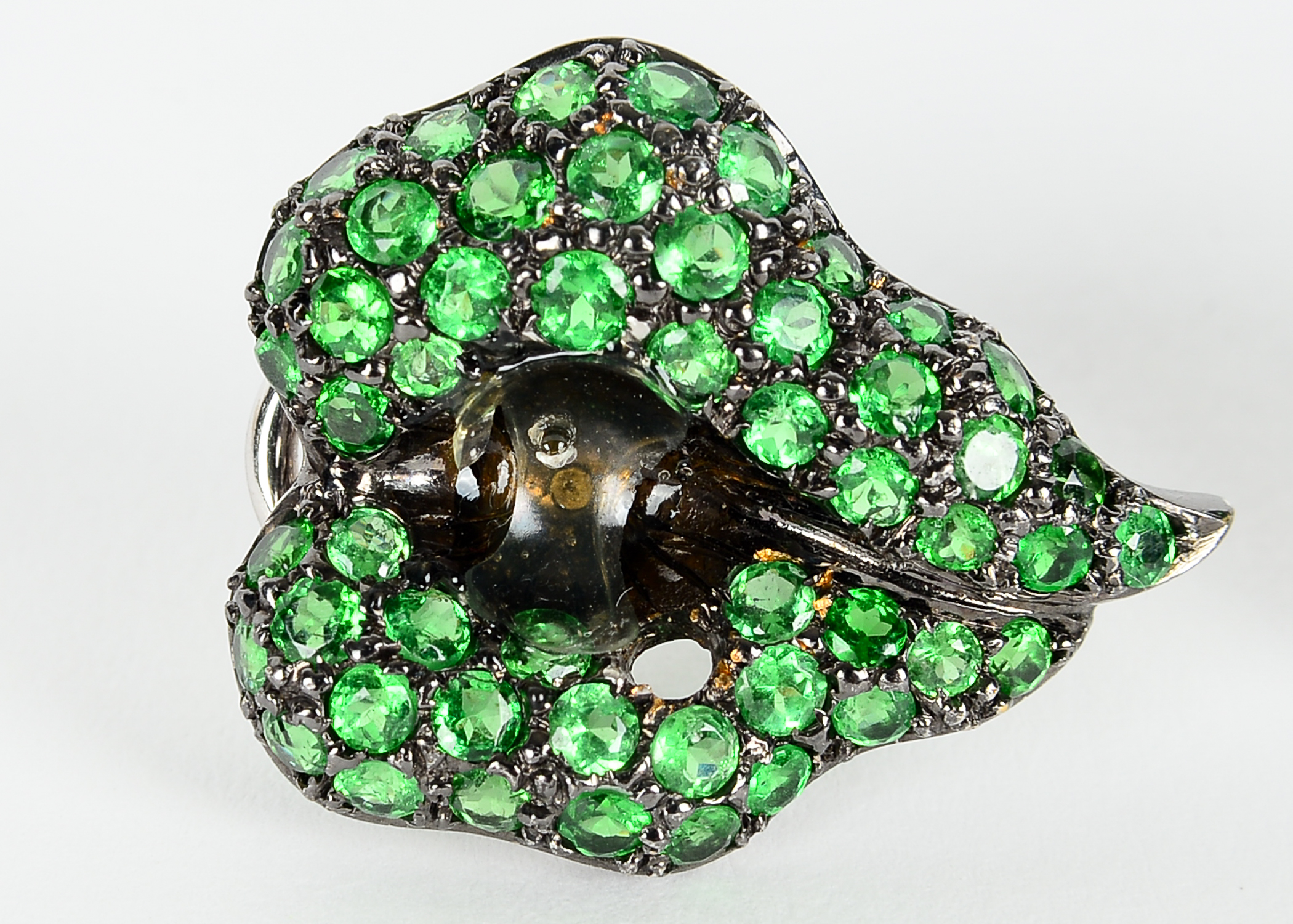 18k White Gold Garnet Earring Halos