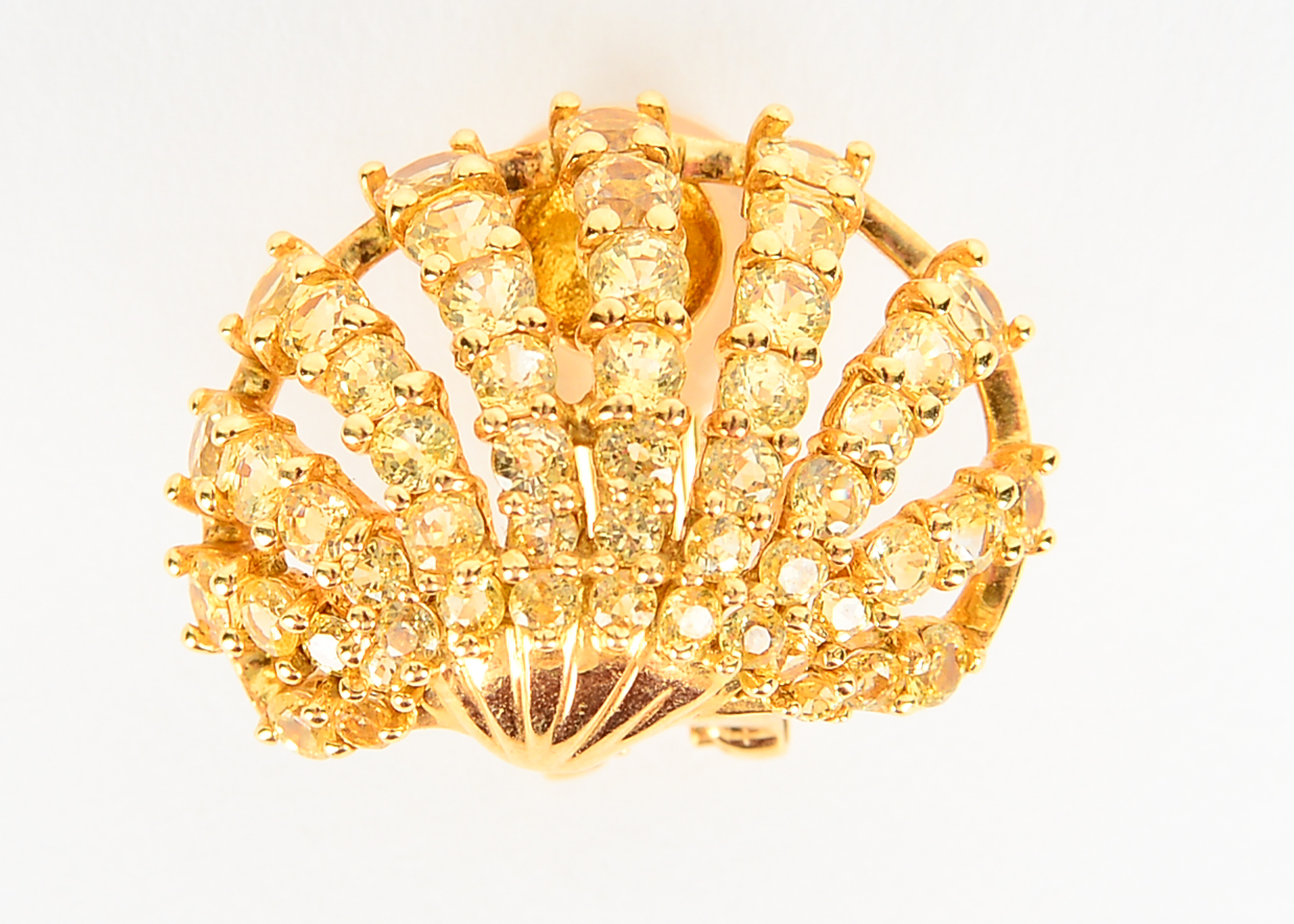 Pair of 18k Yellow Gold Sapphire Earrings