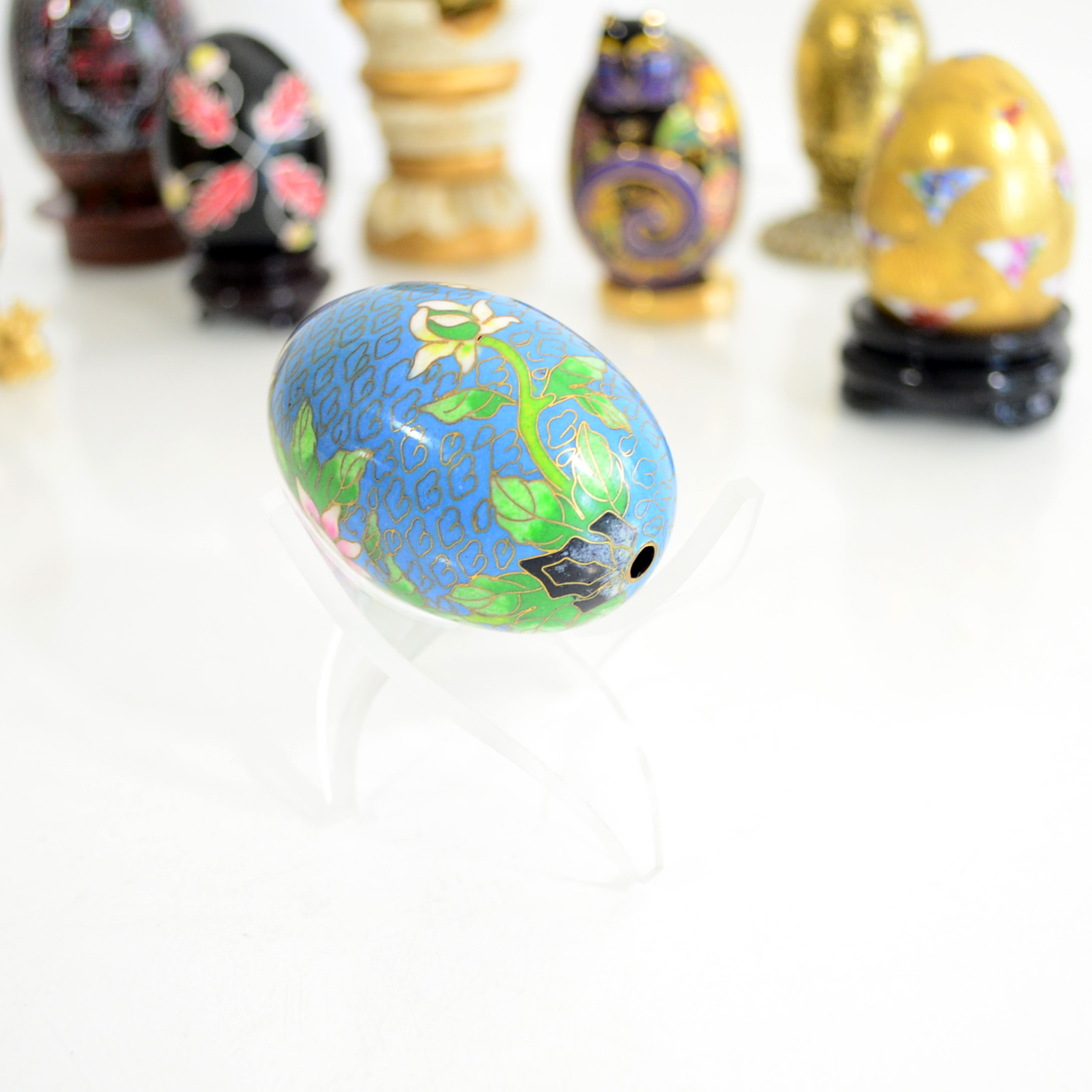 Assortment Of Decorative Eggs and Stands