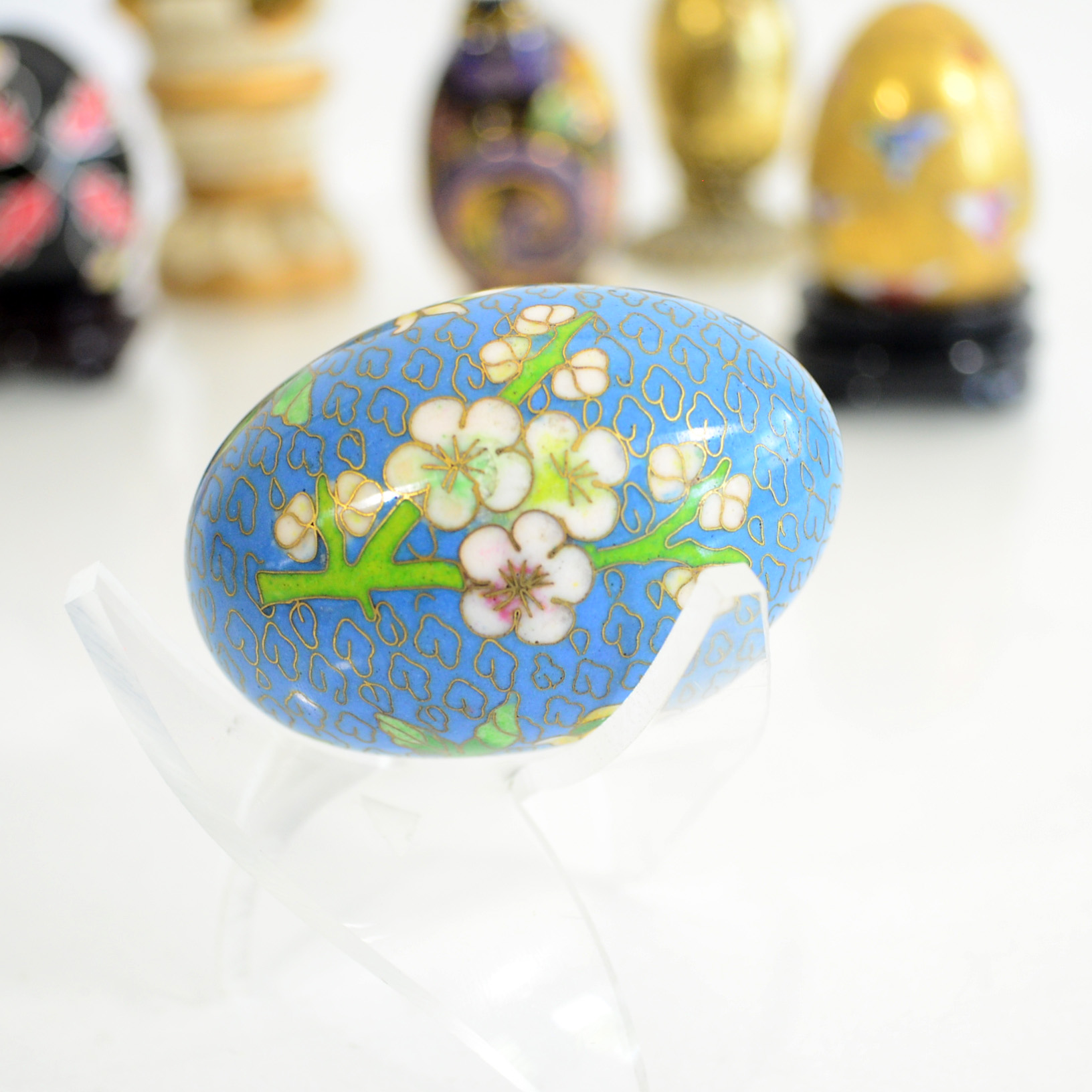 Assortment Of Decorative Eggs and Stands