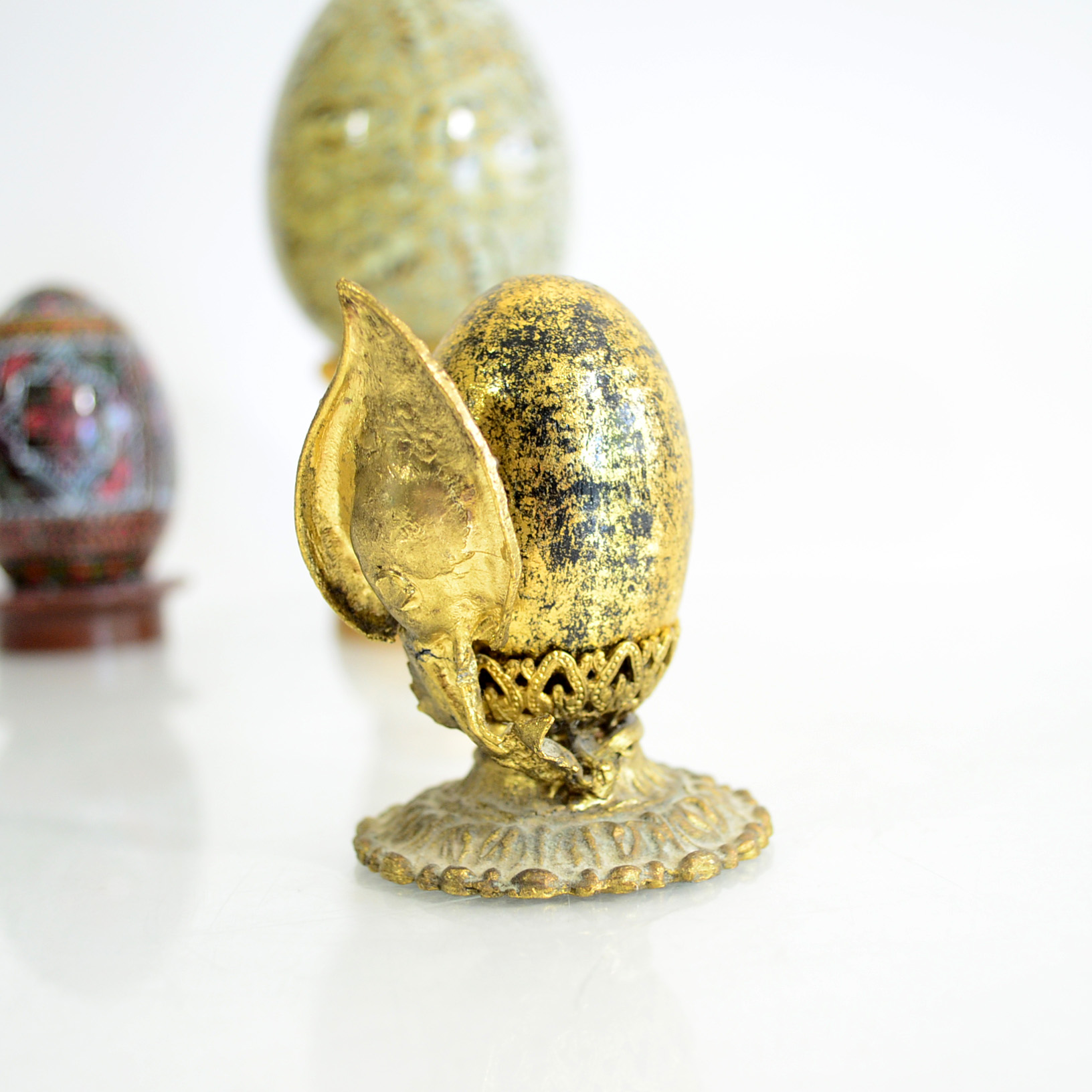 Assortment Of Decorative Eggs and Stands