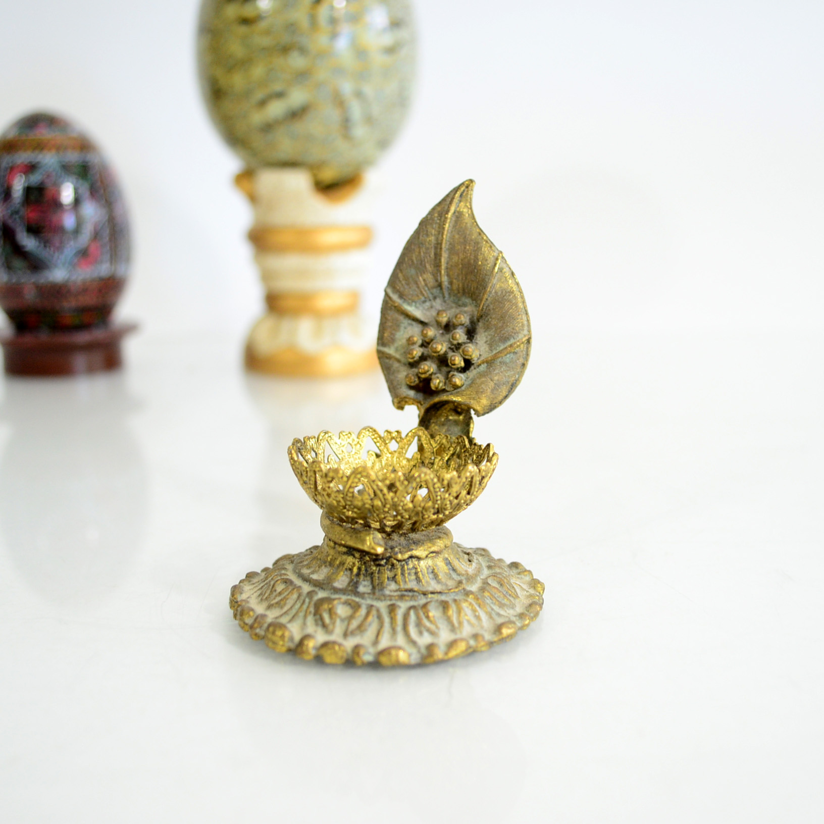 Assortment Of Decorative Eggs and Stands