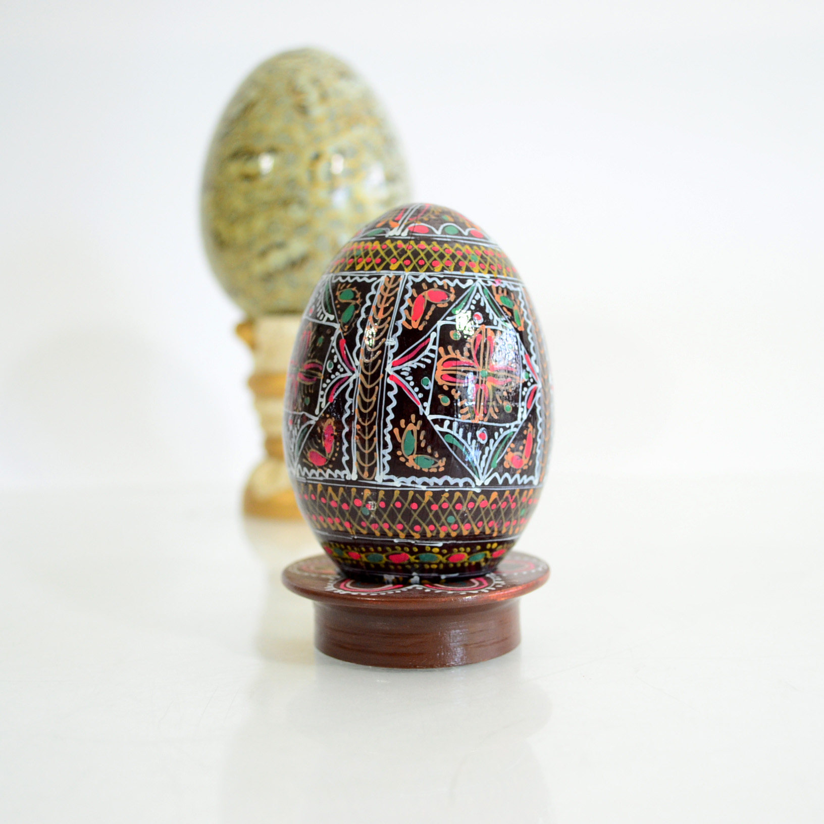 Assortment Of Decorative Eggs and Stands