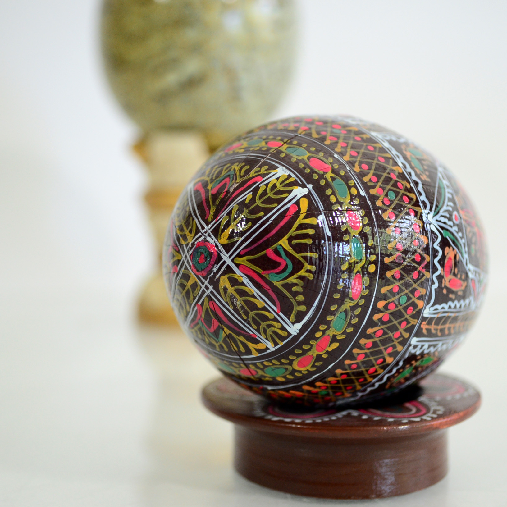 Assortment Of Decorative Eggs and Stands