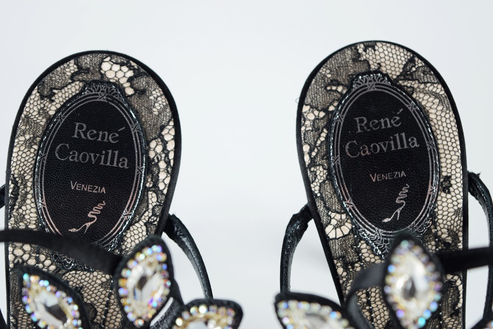 Sensational Rene Caovilla Rhinestone Heels with Silver Dust Metallic Soles, Size 40