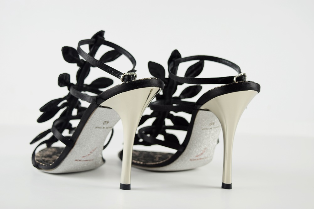 Sensational Rene Caovilla Rhinestone Heels with Silver Dust Metallic Soles, Size 40