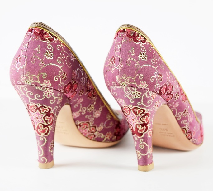 Prada Pumps in Dusty Rose Floral Fabric, Size 39.5
