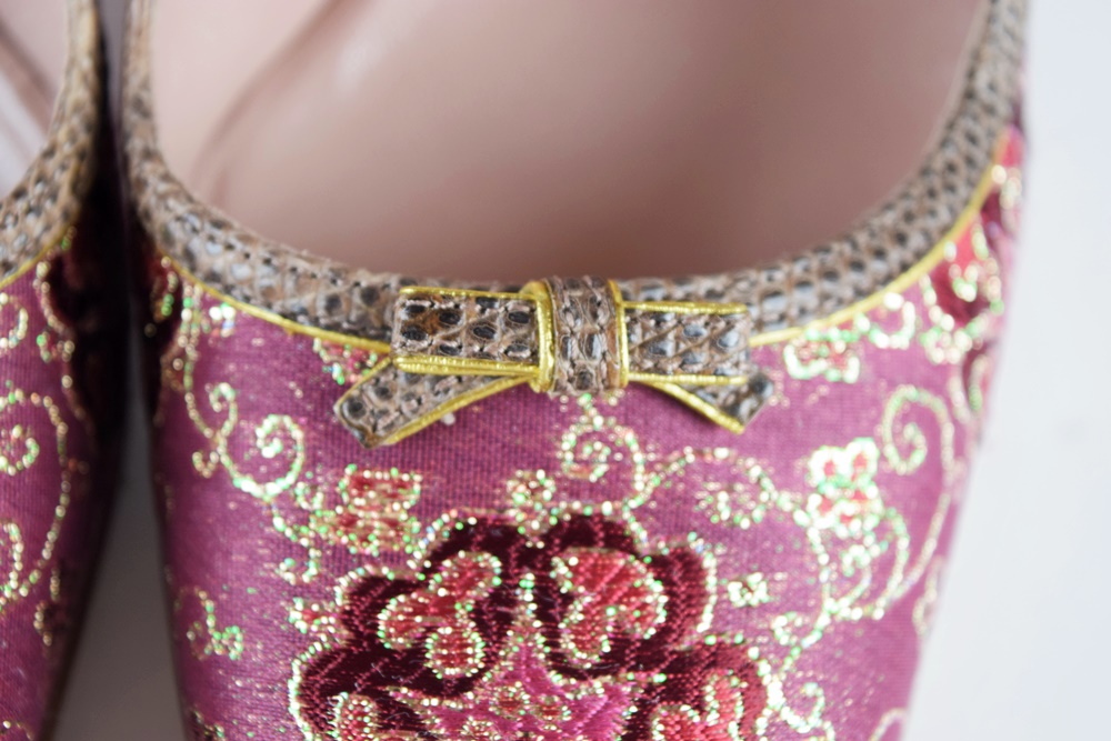 Prada Pumps in Dusty Rose Floral Fabric, Size 39.5