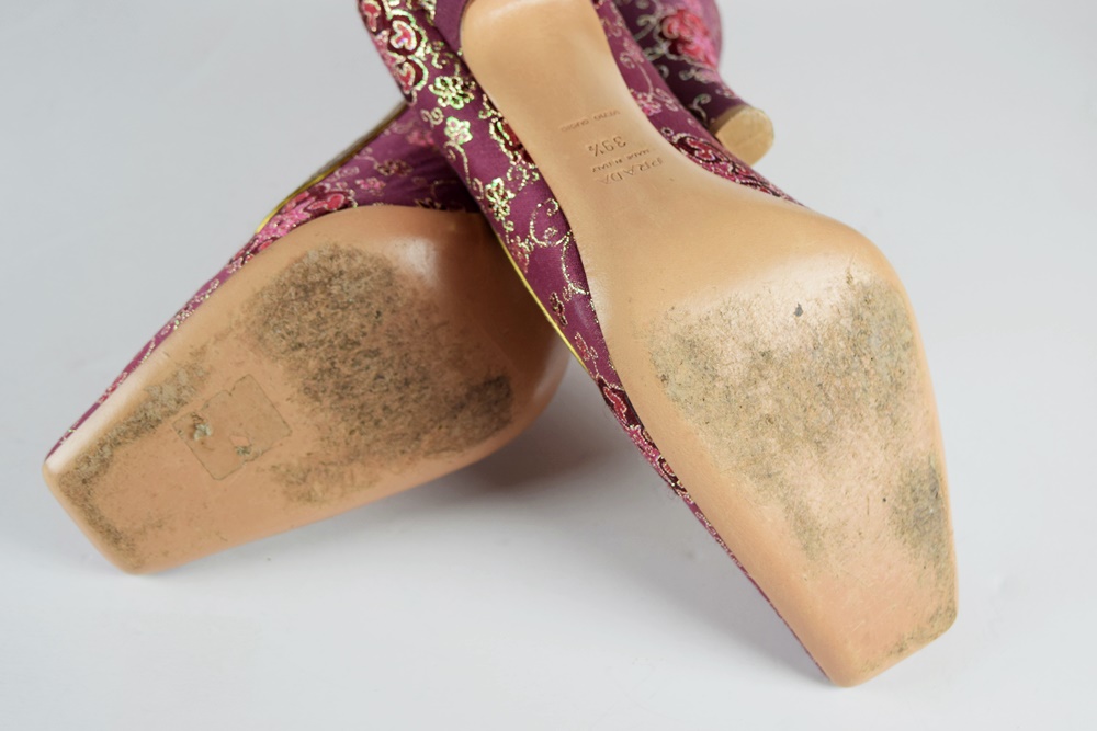 Prada Pumps in Dusty Rose Floral Fabric, Size 39.5