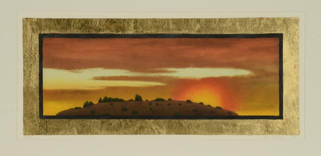 John Beerman Aquatint with Applied Gold Leaf