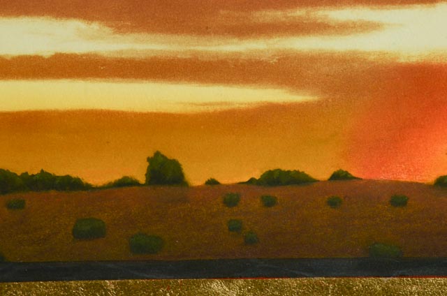 John Beerman Aquatint with Applied Gold Leaf