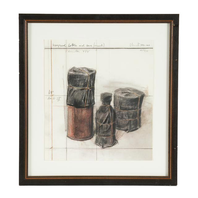 Christo Signed Print “Wrapped Bottle and Cans”