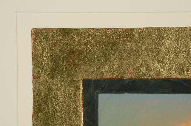 John Beerman Aquatint with Applied Gold Leaf