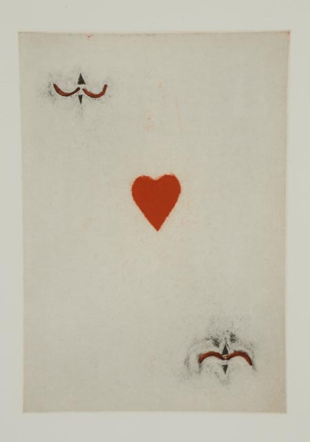 Donald Sultan Aquatint "Playing Cards (King of Hearts)"