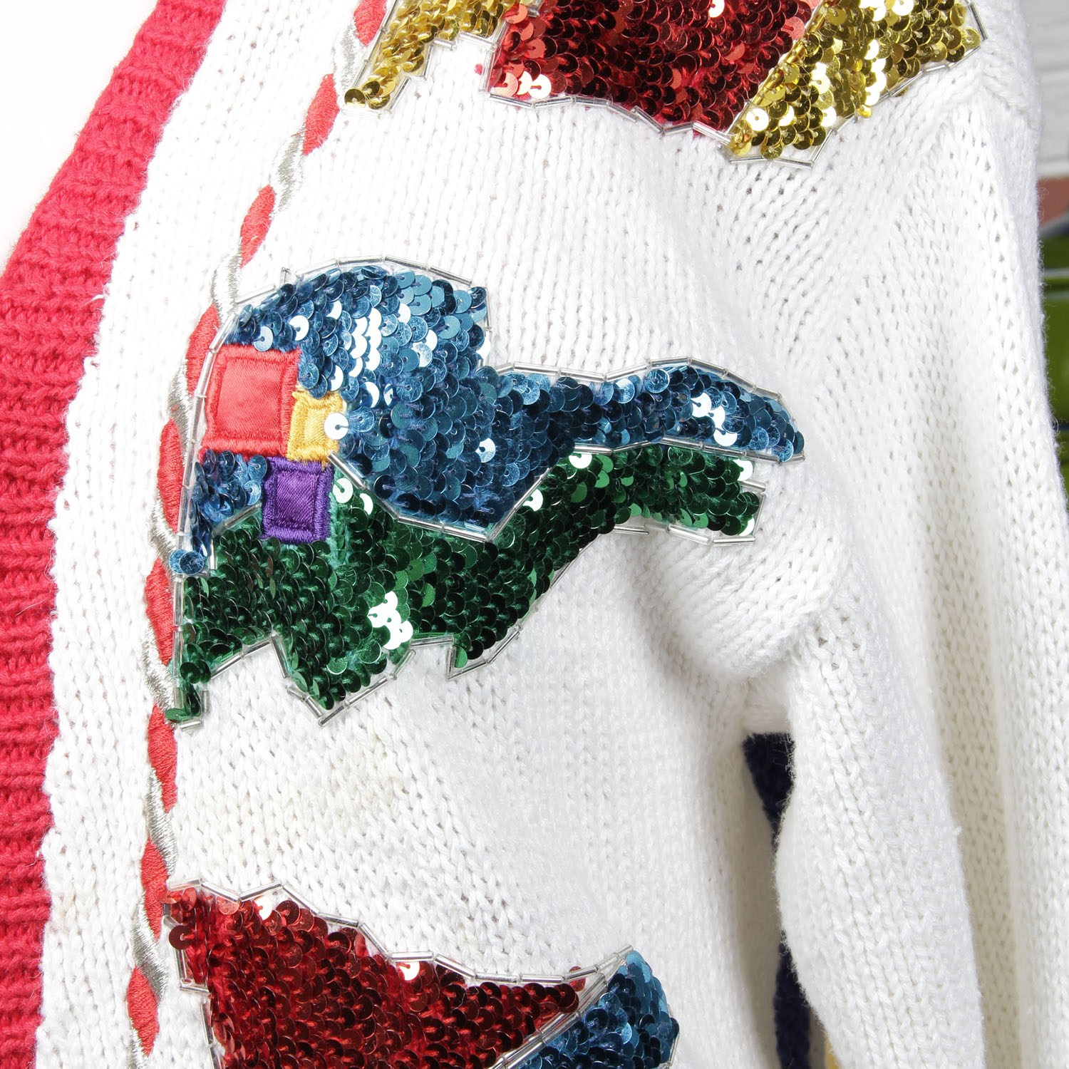 Vintage Marisa Christina Sequined Sailing Flag Cardigan