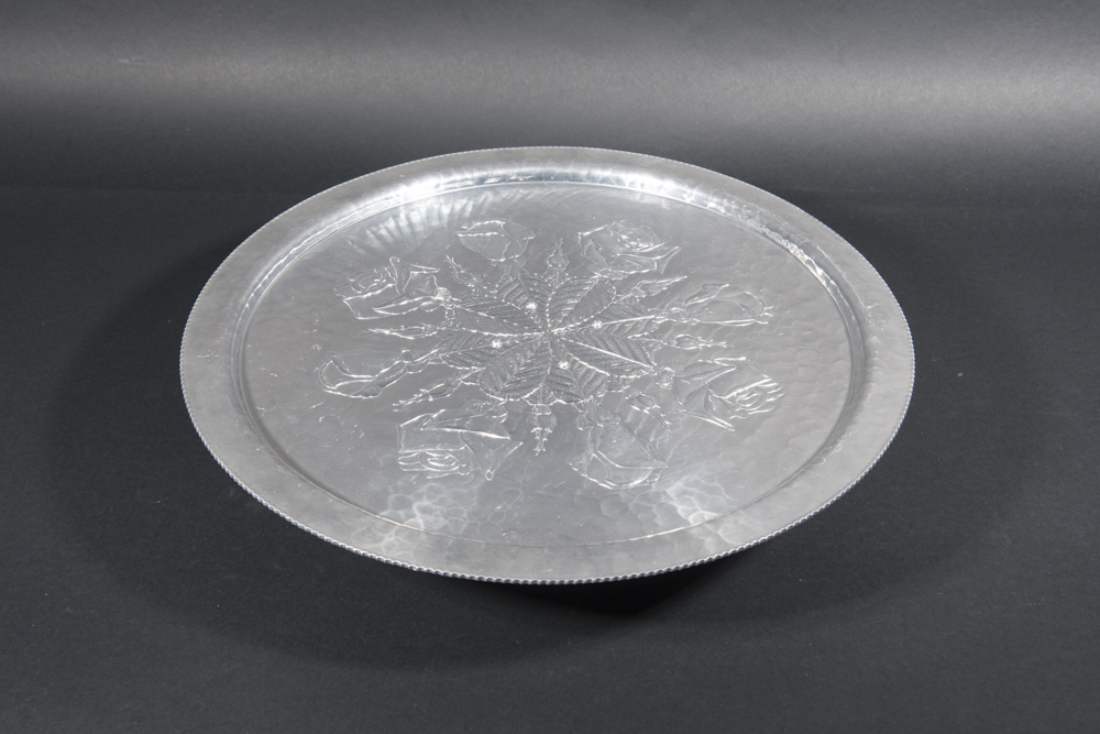 Trio Of Vintage "Wild Rose" Aluminum Serveware