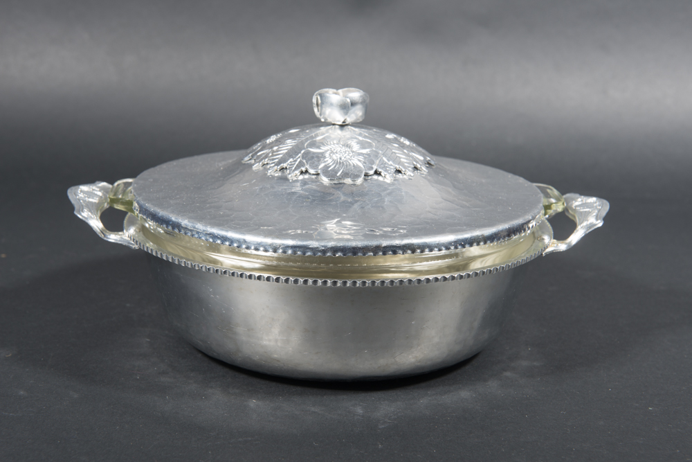 Trio Of Vintage "Wild Rose" Aluminum Serveware