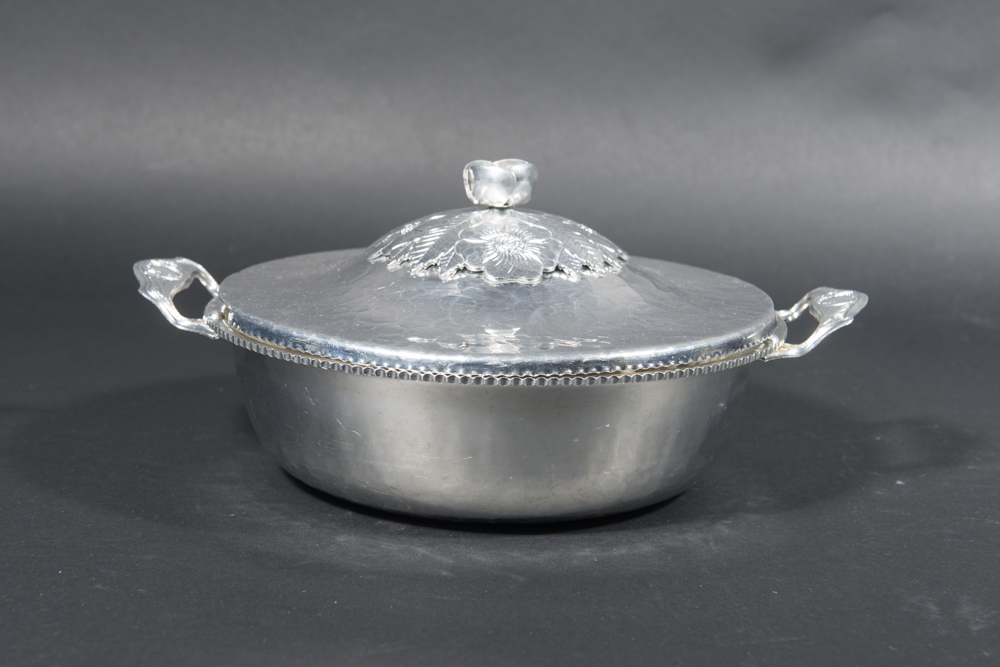 Trio Of Vintage "Wild Rose" Aluminum Serveware