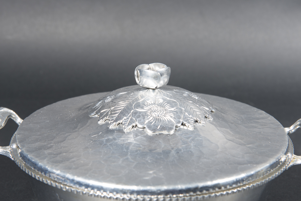 Trio Of Vintage "Wild Rose" Aluminum Serveware