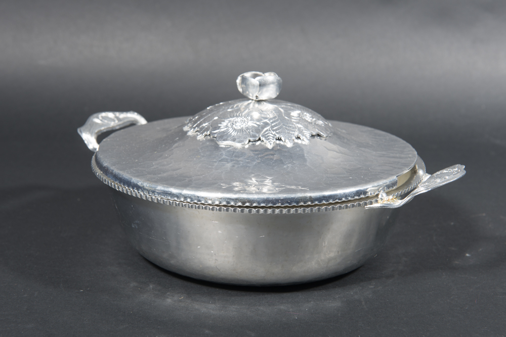 Trio Of Vintage "Wild Rose" Aluminum Serveware