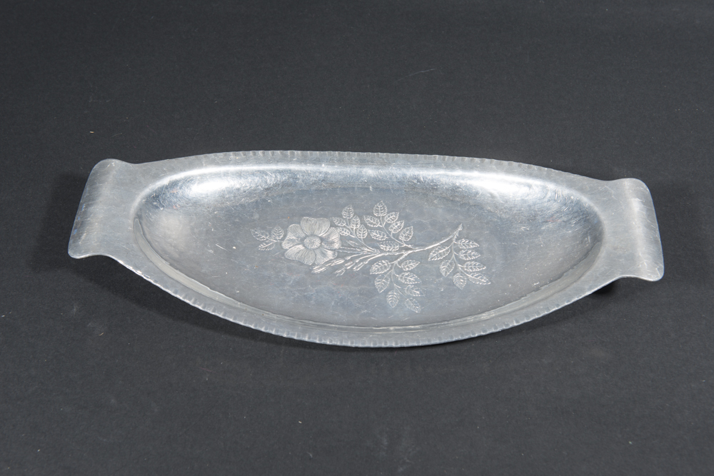 Trio Of Vintage "Wild Rose" Aluminum Serveware