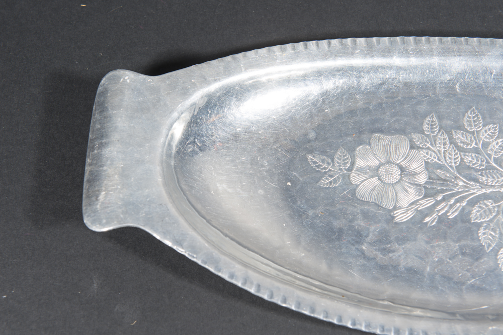 Trio Of Vintage "Wild Rose" Aluminum Serveware