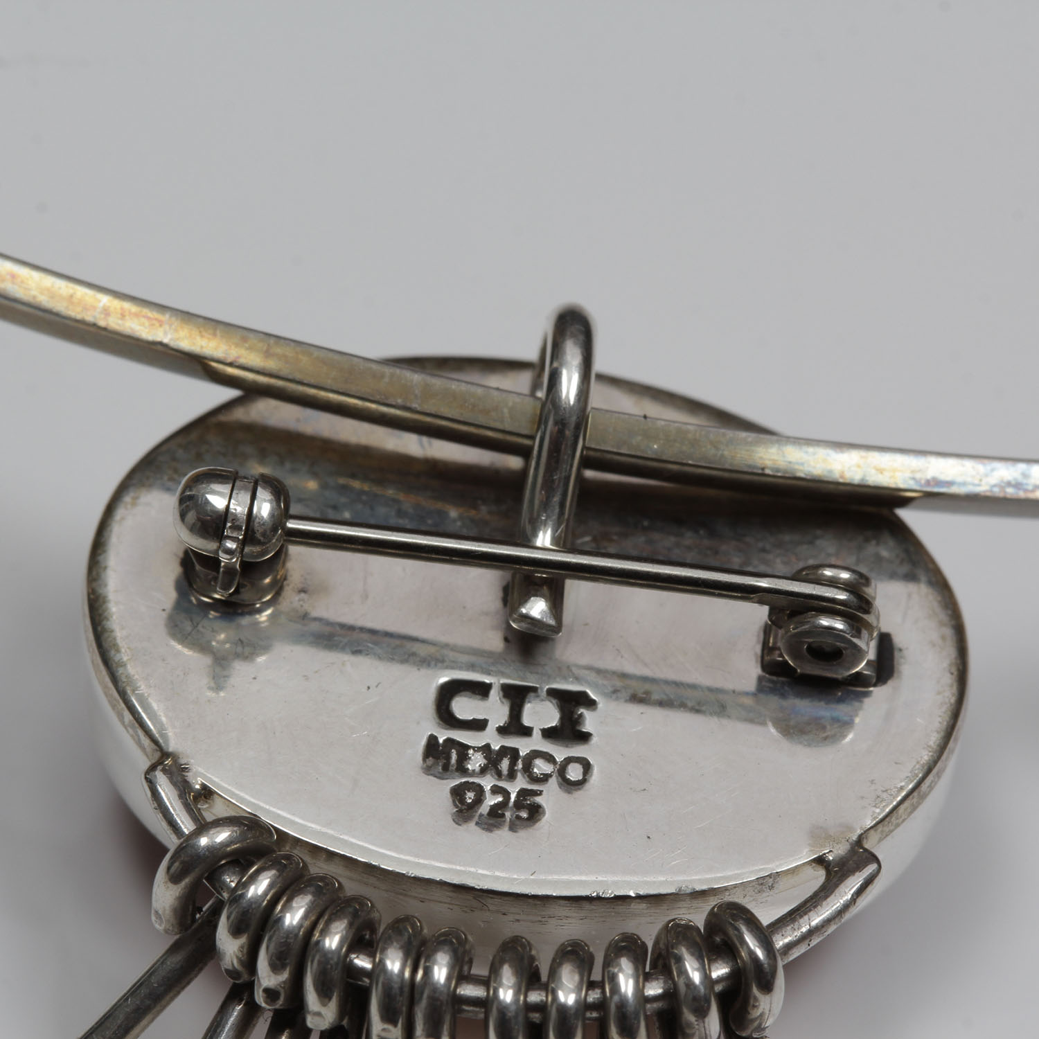 Modernist Sterling Silver and Amber Choker Necklace