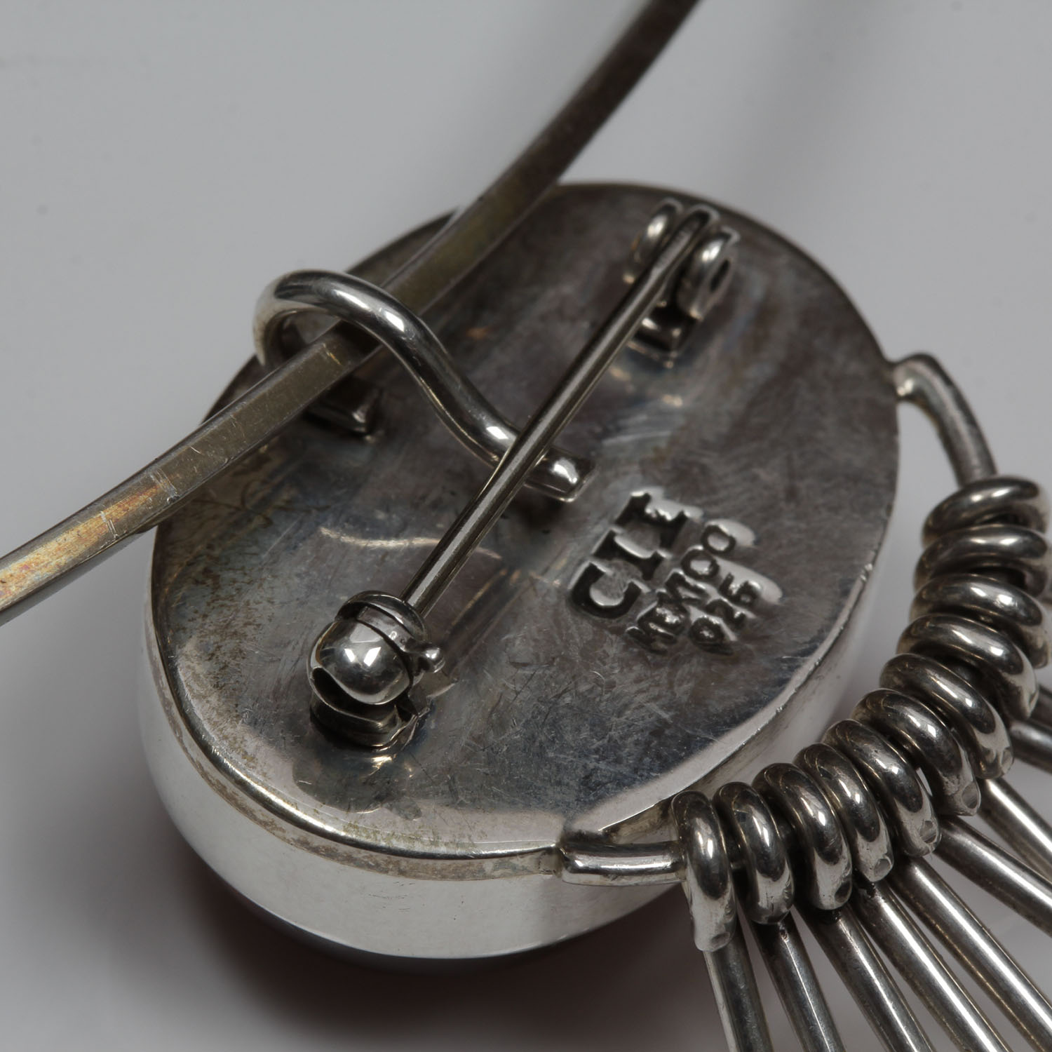 Modernist Sterling Silver and Amber Choker Necklace