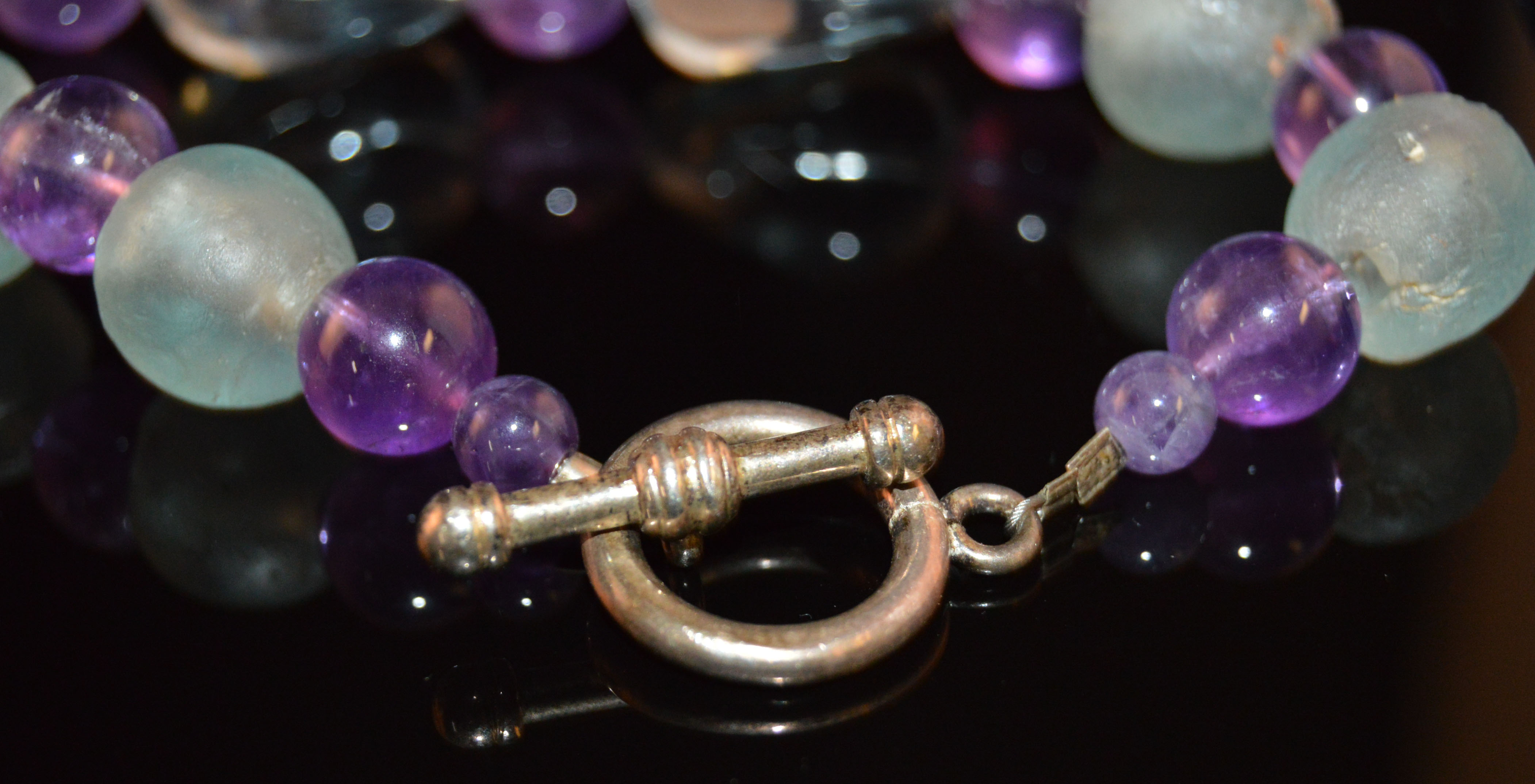 Glass and Amethyst Necklace