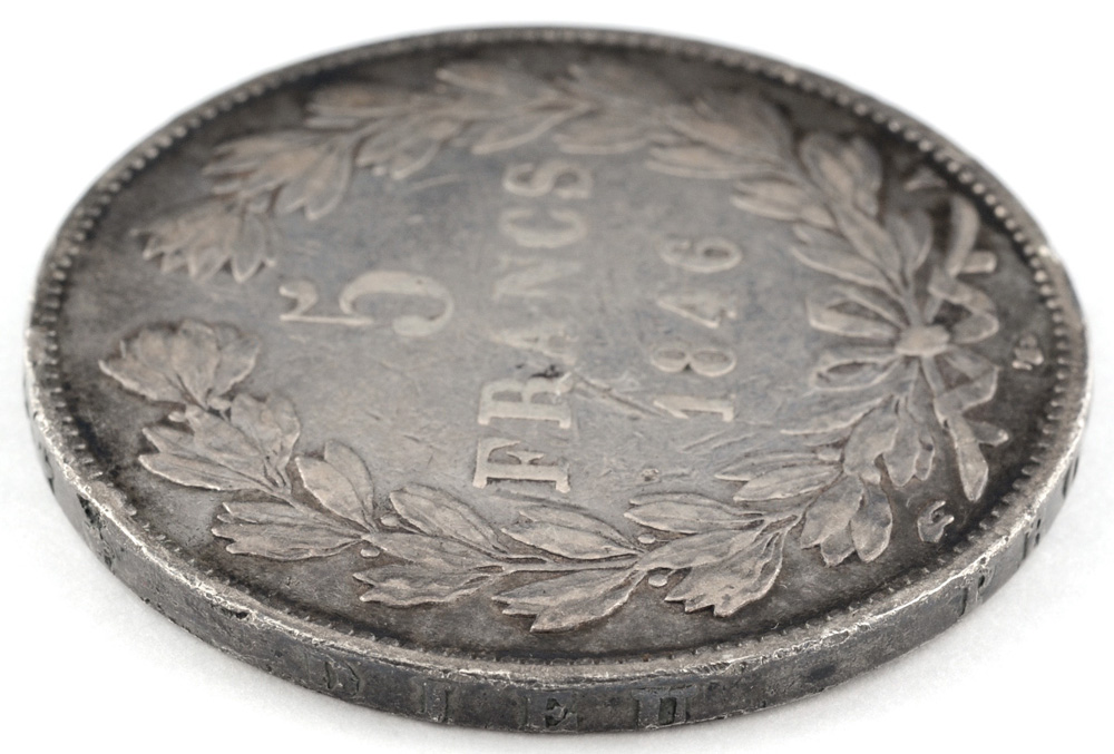 1846 A French Five Francs Silver Coin