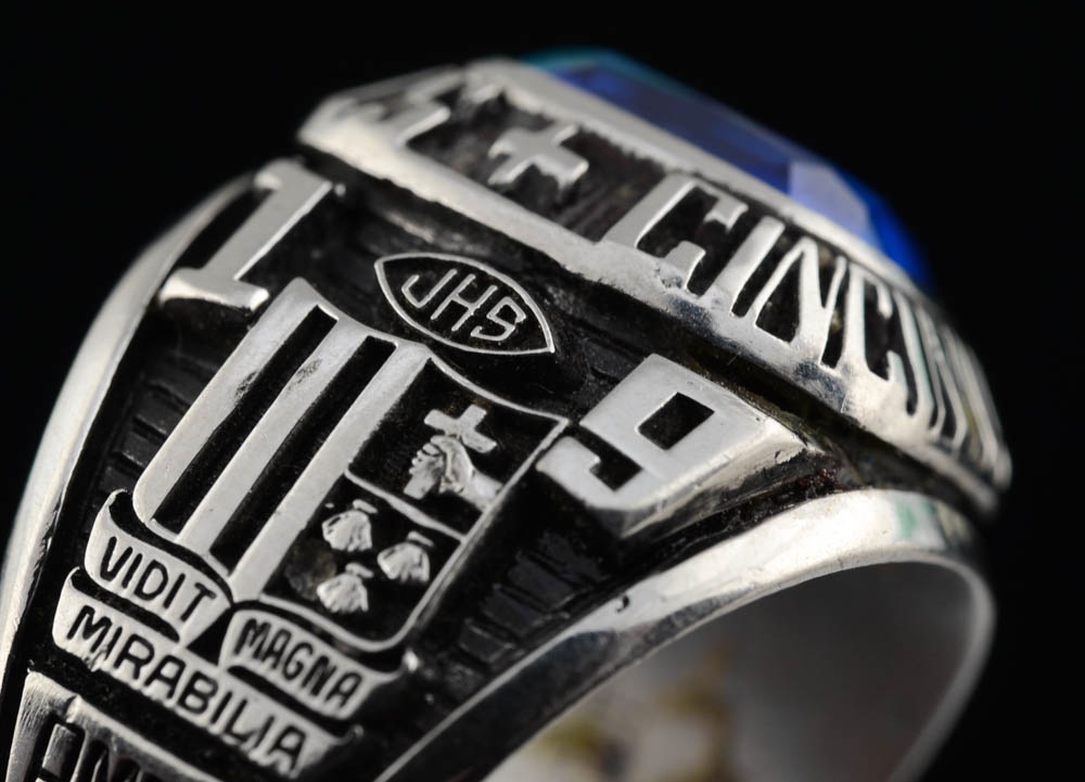 Marine and Navy Pins with Brass Tool Charms and St. Xavier Class Ring