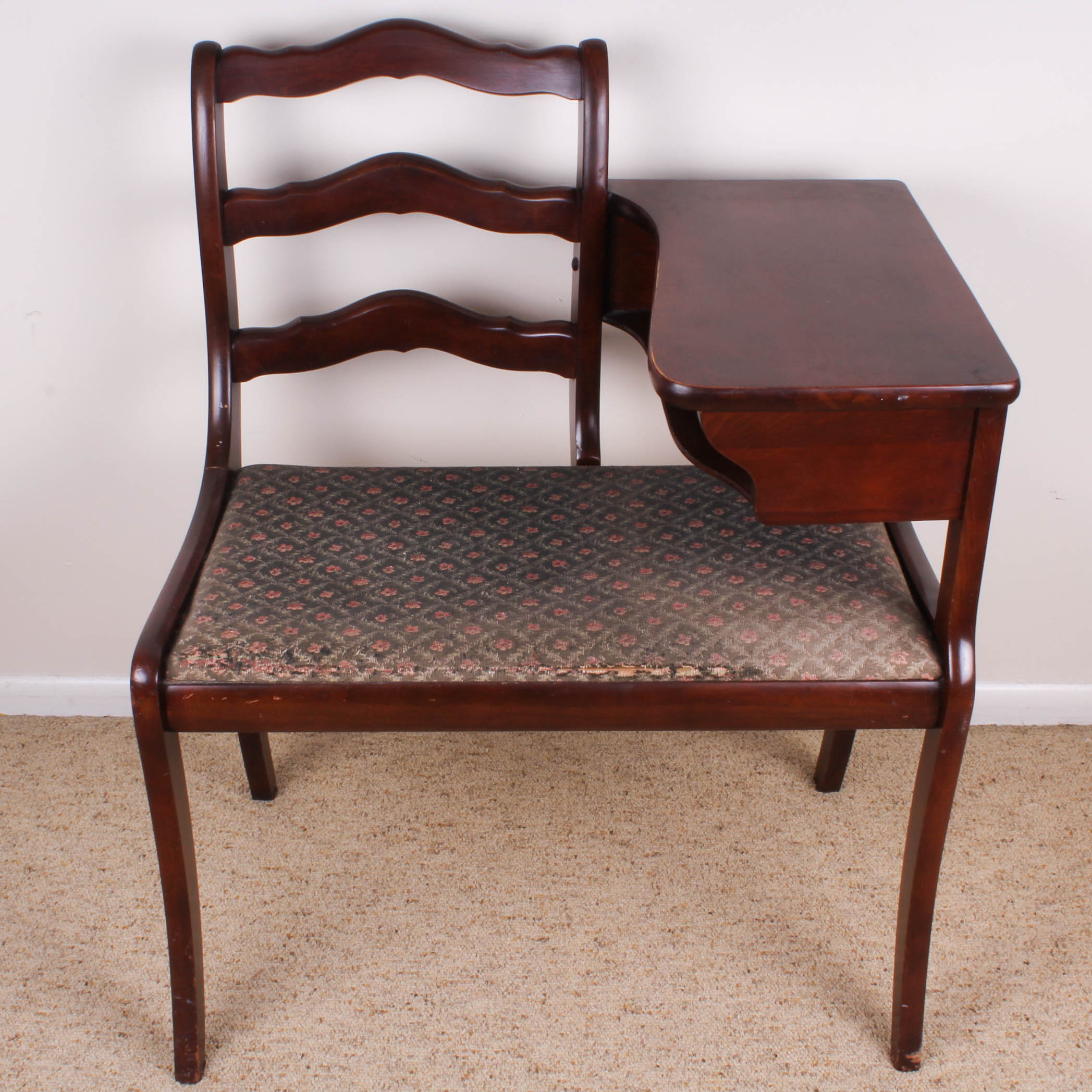 Vintage Mahogany 'Gossip Bench' Telephone Table