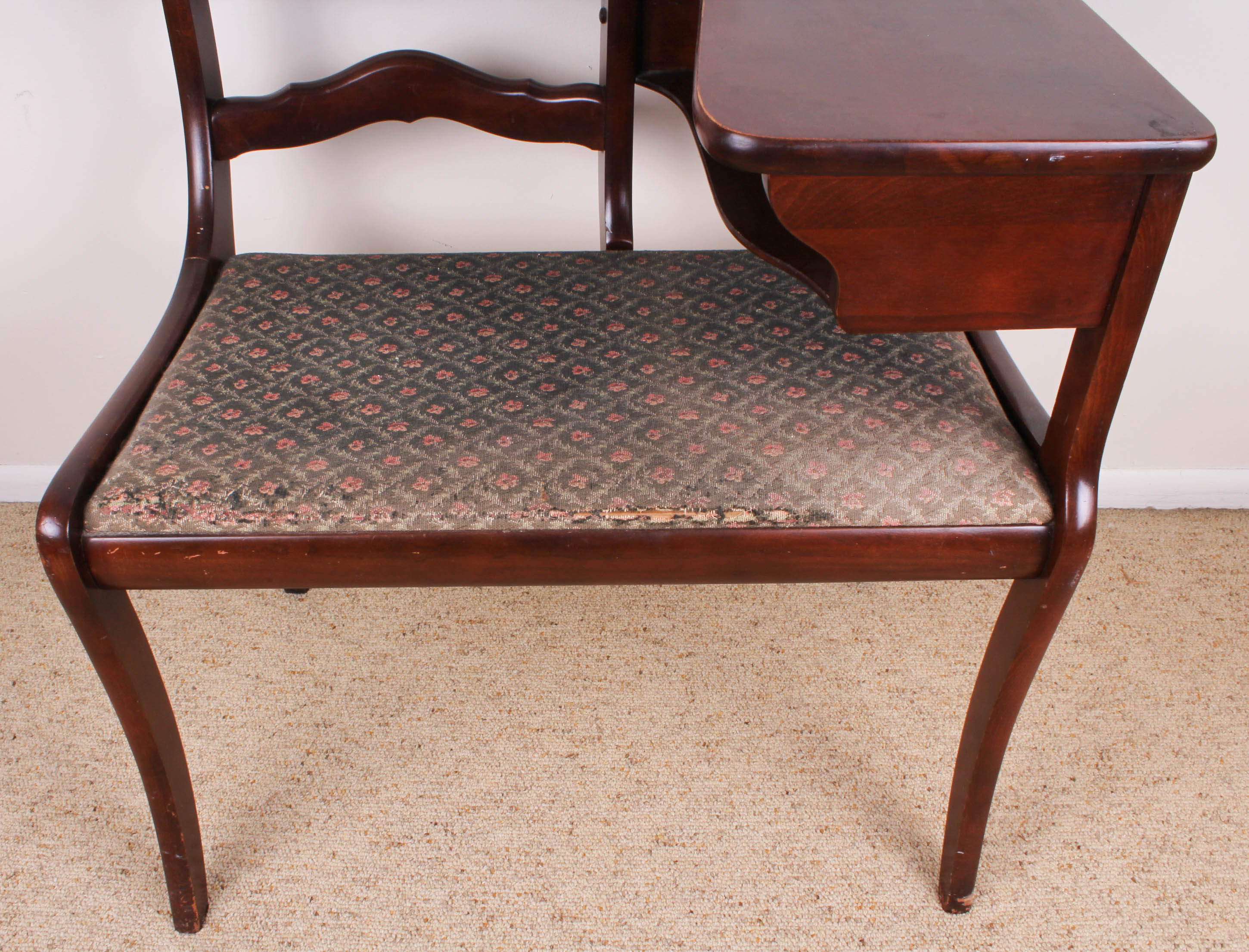 Vintage Mahogany 'Gossip Bench' Telephone Table
