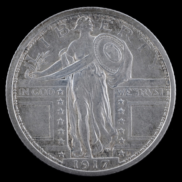 1917 Variety One Standing Liberty Silver Quarter