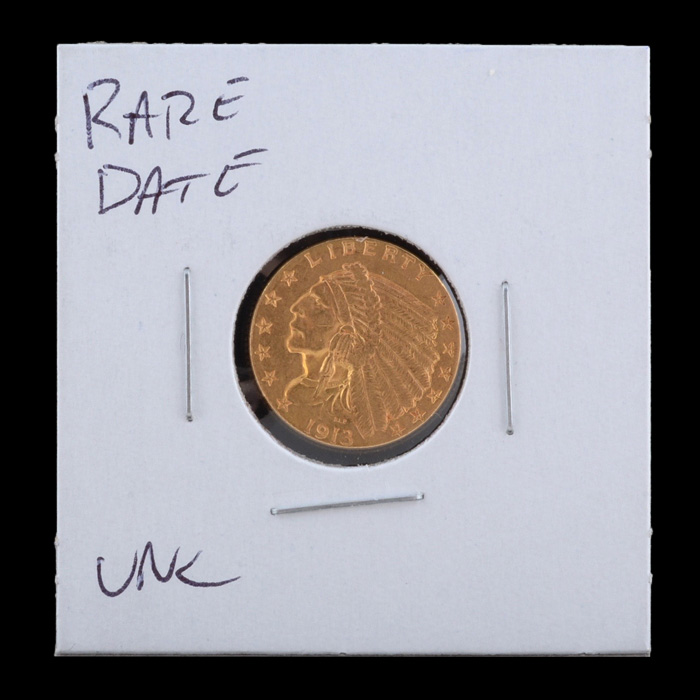 1913 Indian Head $2 1/2 Gold Coin