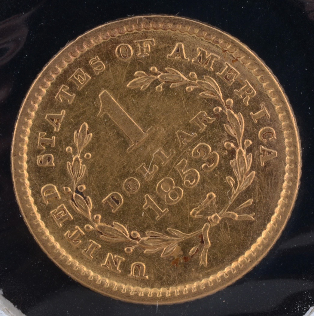 1853 Liberty Head $1 Gold Coin