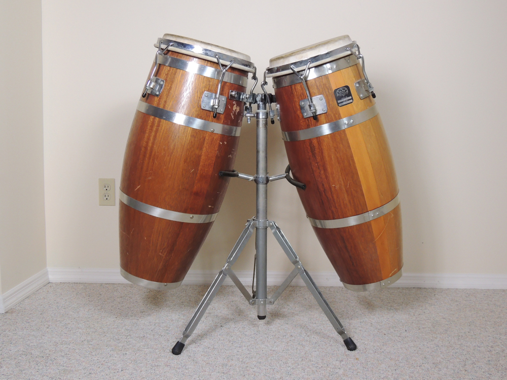 Gon Bops IC-3000 Conga Drum Set with Stand and Zak Starkey Sticks