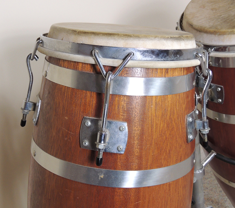 Gon Bops IC-3000 Conga Drum Set with Stand and Zak Starkey Sticks