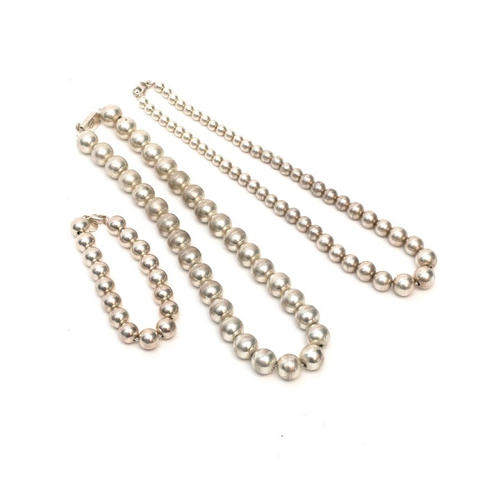 Sterling Silver Beaded Jewelry Collection including Tiffany & Co.