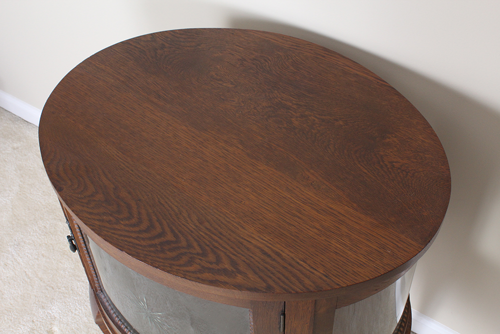 Walnut Vitrine Accent Table