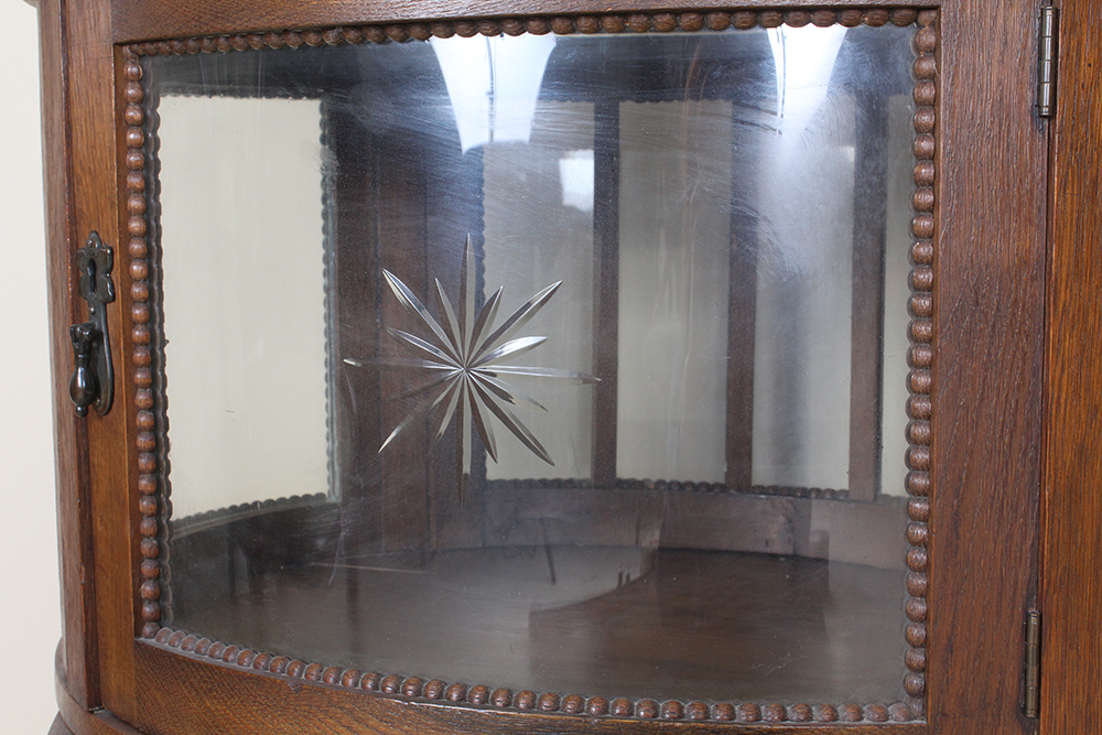 Walnut Vitrine Accent Table