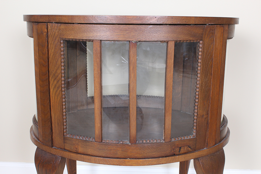 Walnut Vitrine Accent Table