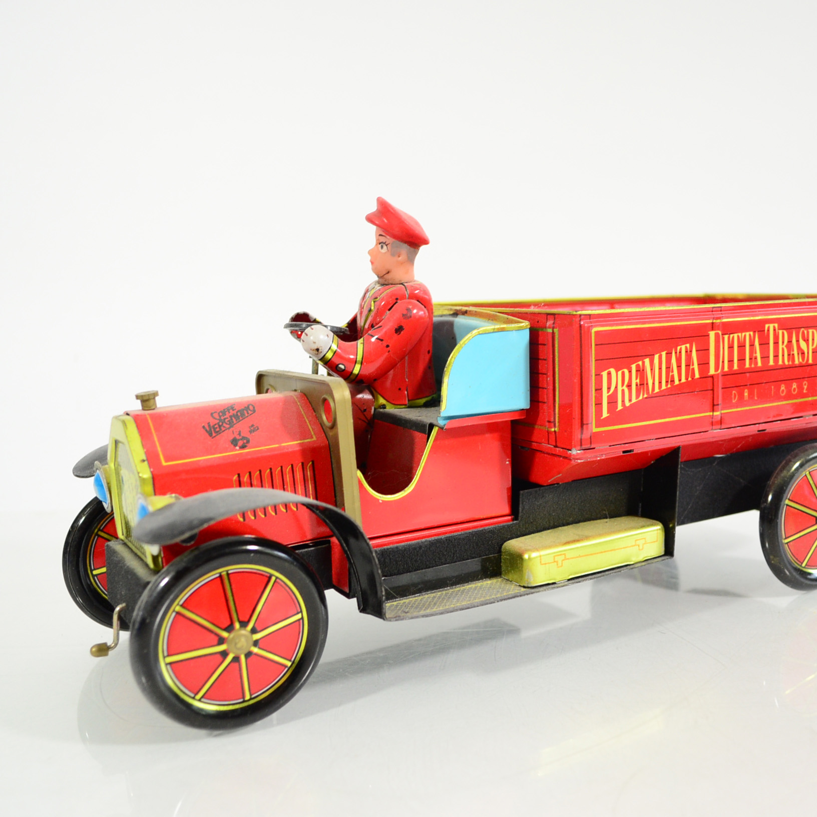 Vintage Fiat Tin Truck Premiata Ditta Transporta Caffe Vergnano