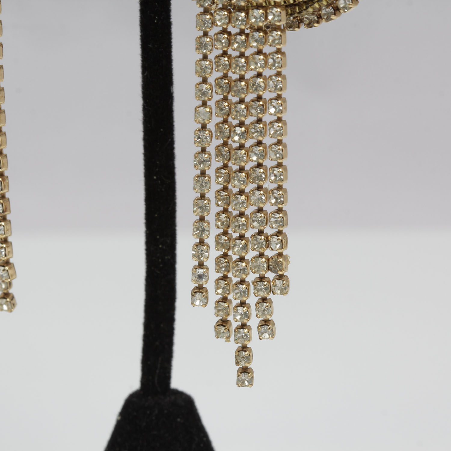 Vintage 1980s Signed MJ Hansen Massive Rhinestone Earrings