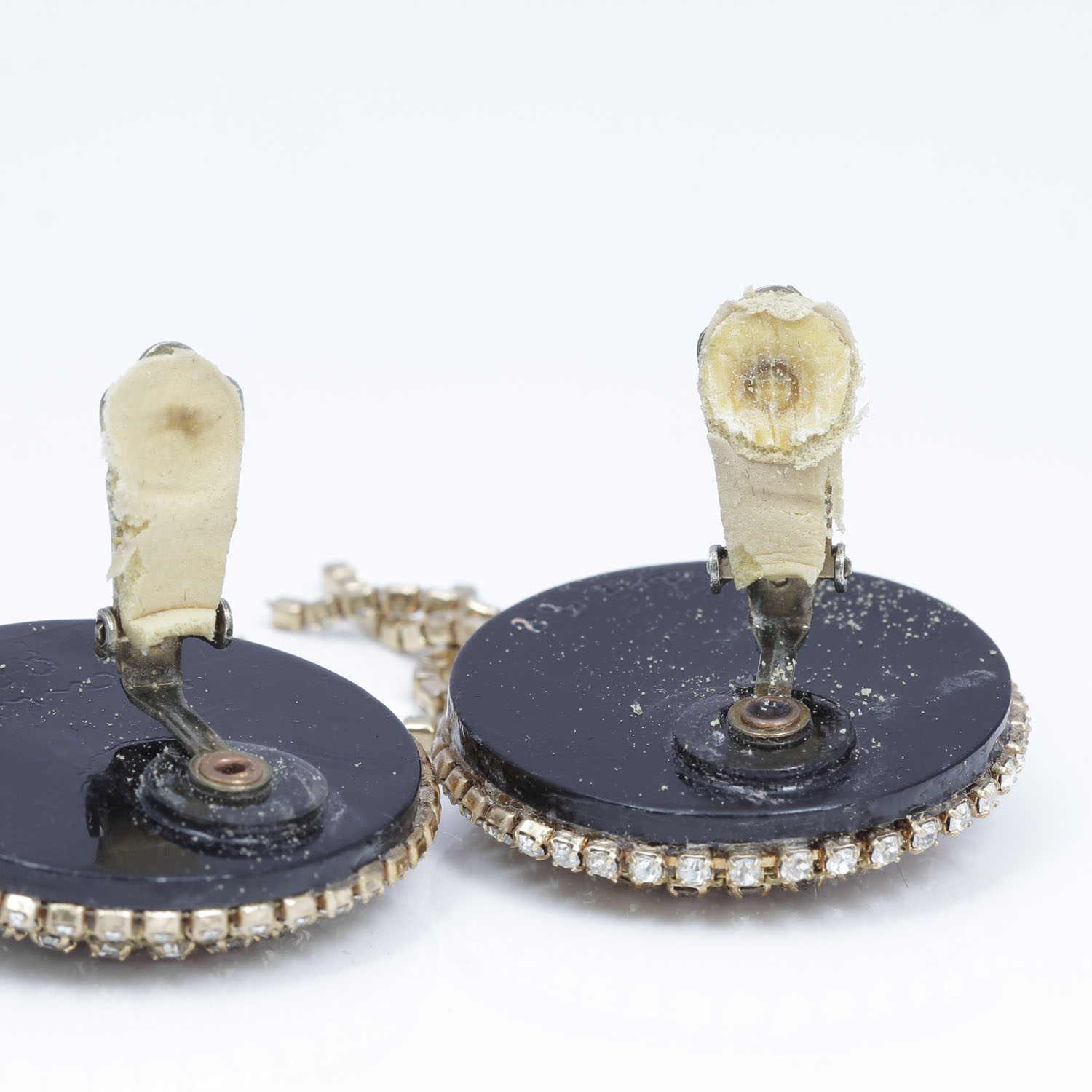 Vintage 1980s Signed MJ Hansen Massive Rhinestone Earrings