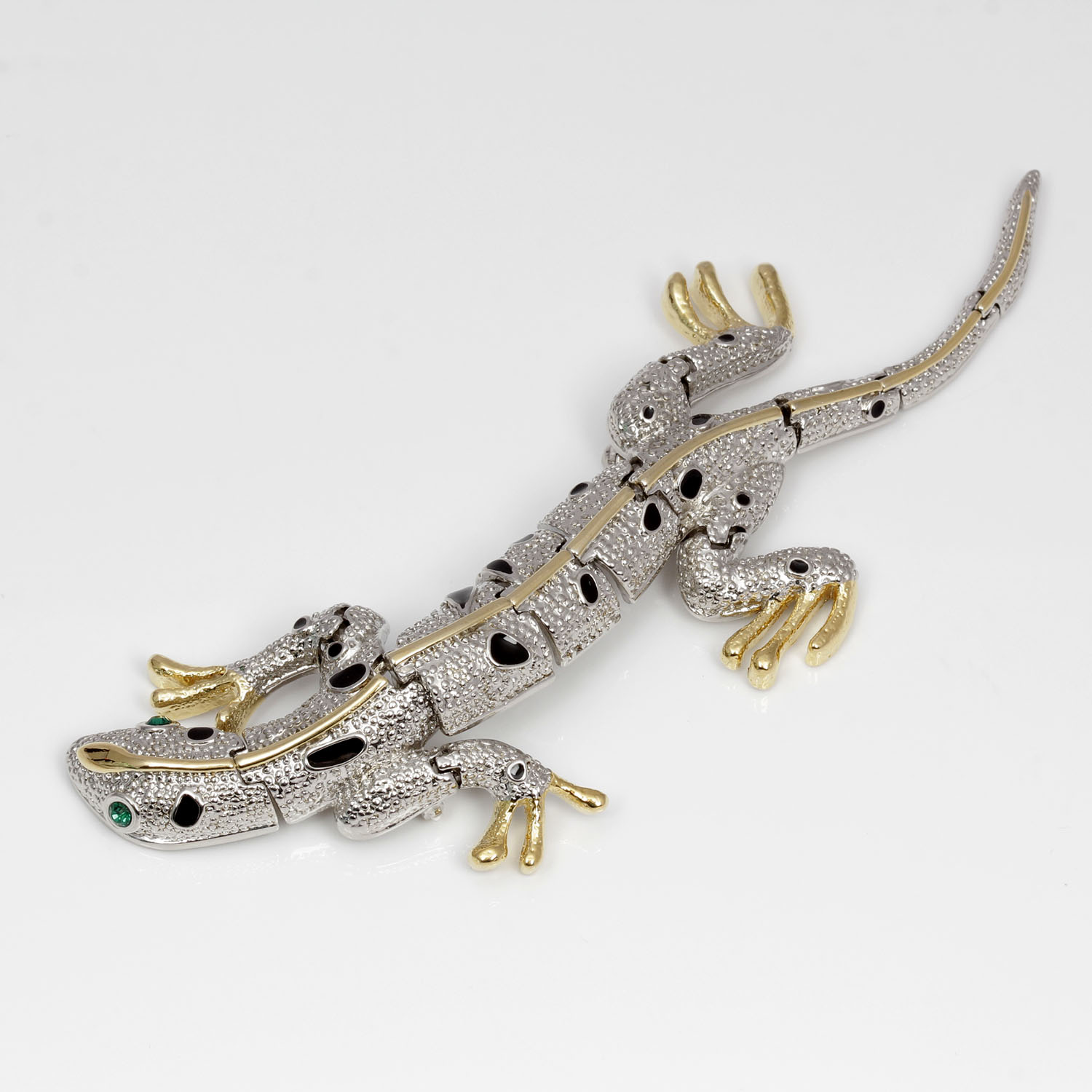 Large Vintage Segmented Chameleon Brooch