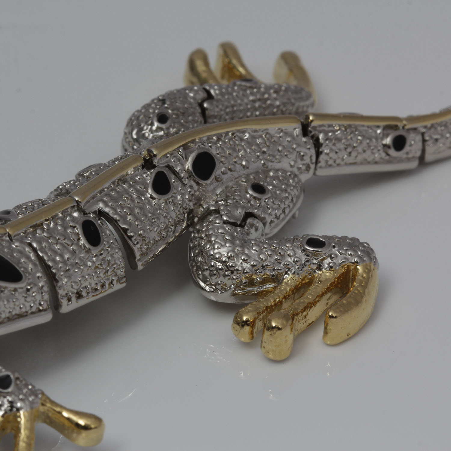 Large Vintage Segmented Chameleon Brooch