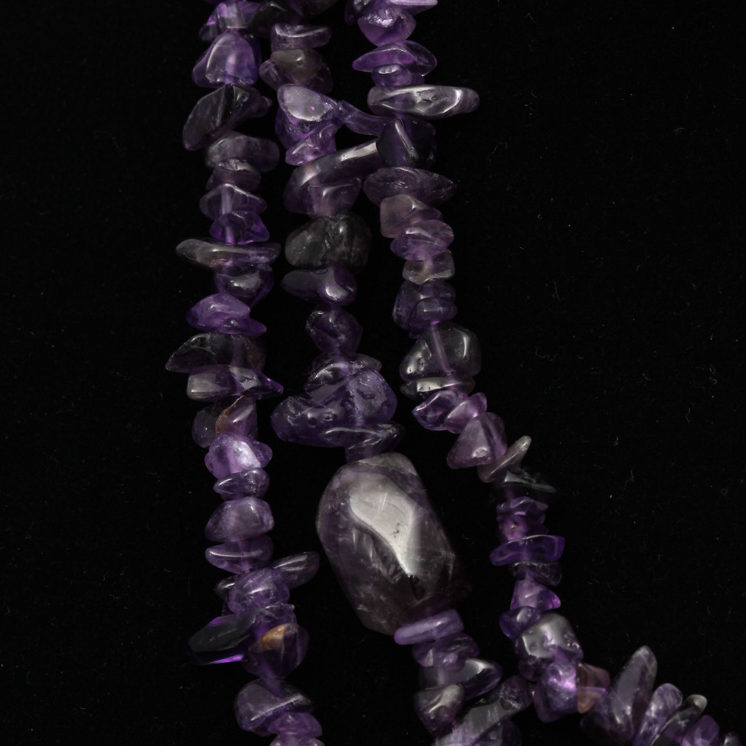 Triple Strand Amethyst Quartz Necklace