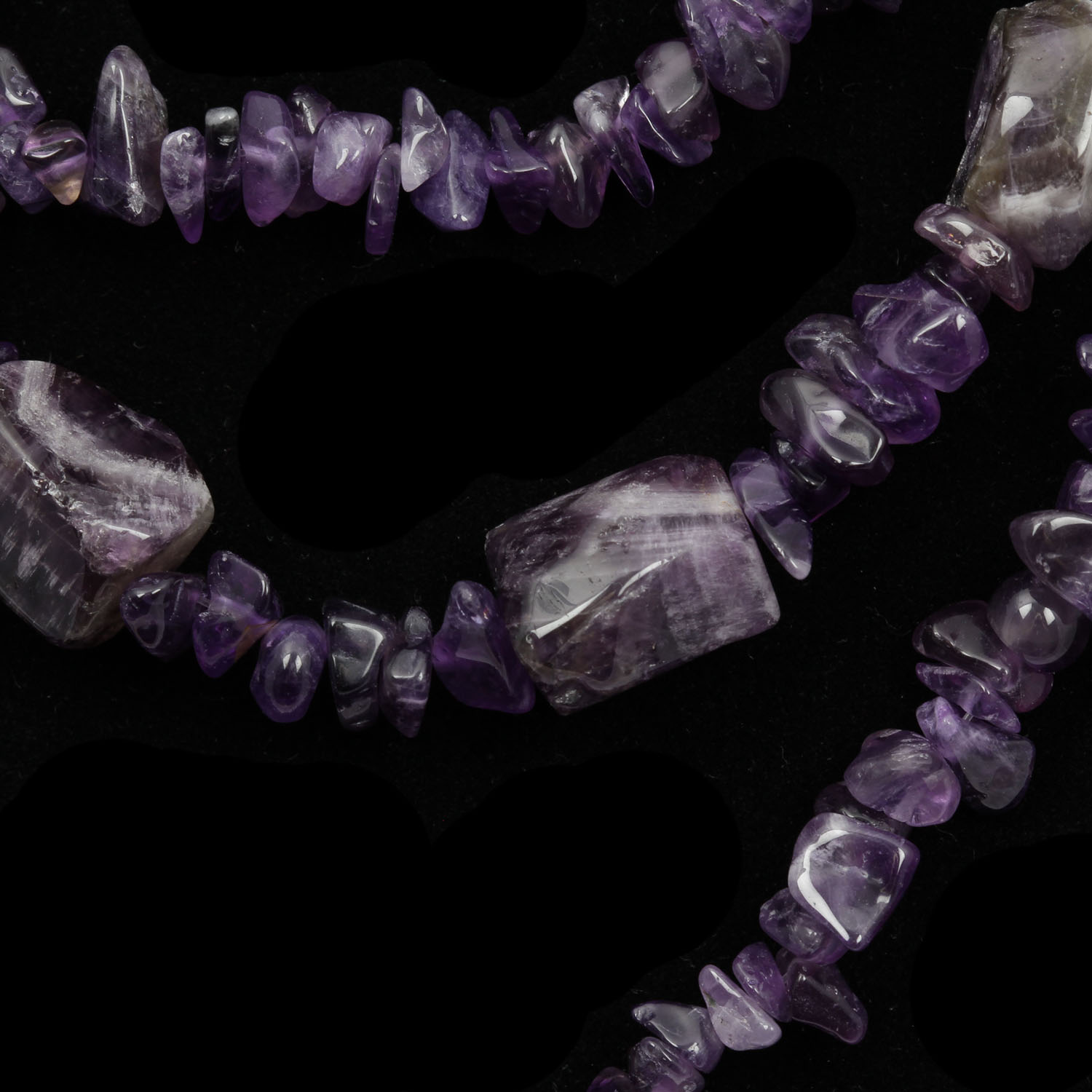 Triple Strand Amethyst Quartz Necklace